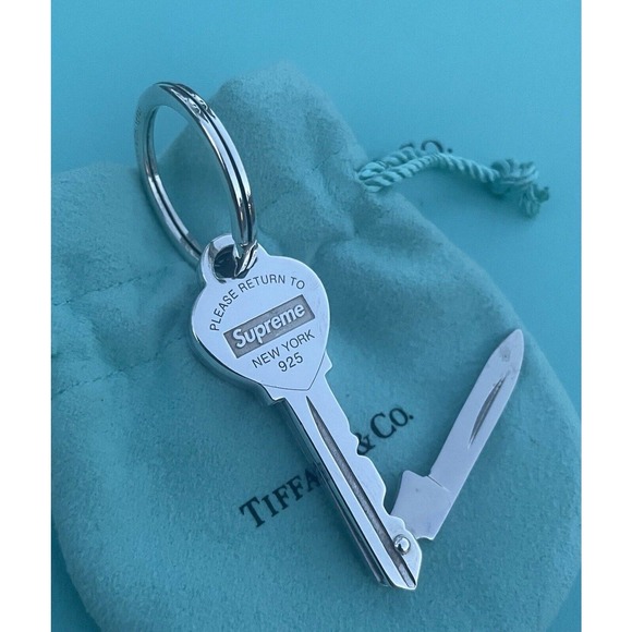 Tiffany & Co. Other - Tiffany & Co X Supreme Return T&co Heart Knife Key Ring Keychain Sterling Silver